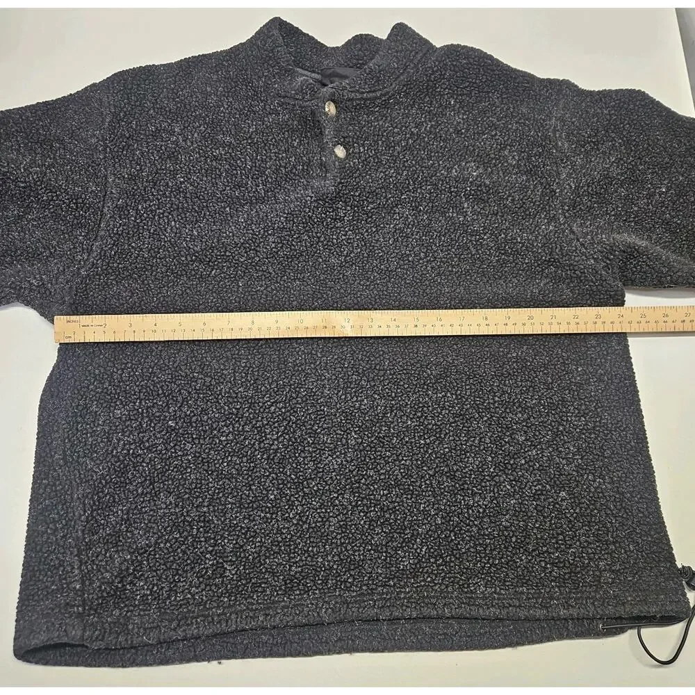 Sierra Pull Over Quarter Zip Fleece Sweater Charcoal Gray Men's XL Ski Winter